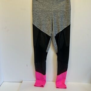 PINK Bonded Pink Black & Gray High Waisted Athletic Leggings Women’s Small